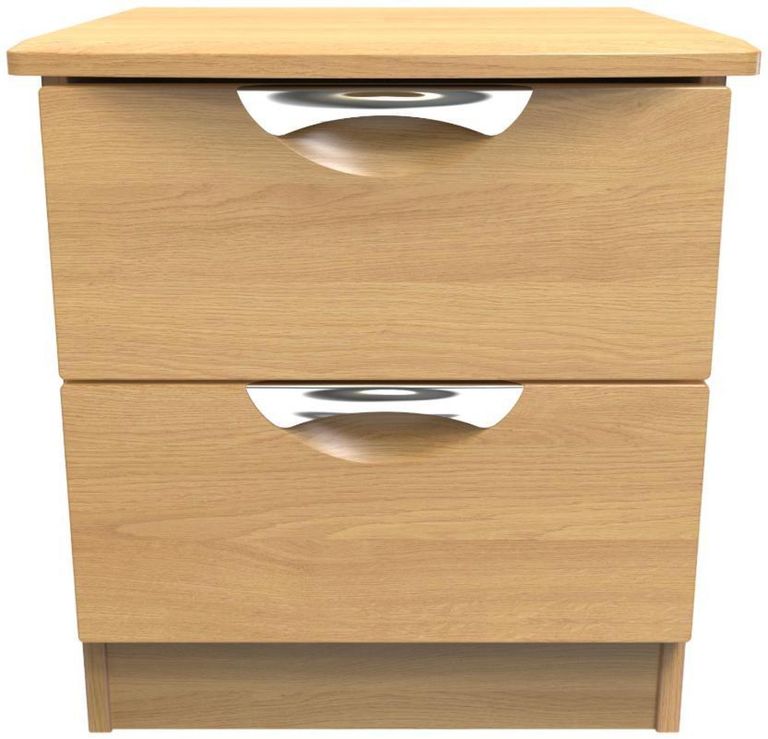Flora Oak Effect 2 Drawer Bedside Cabinet