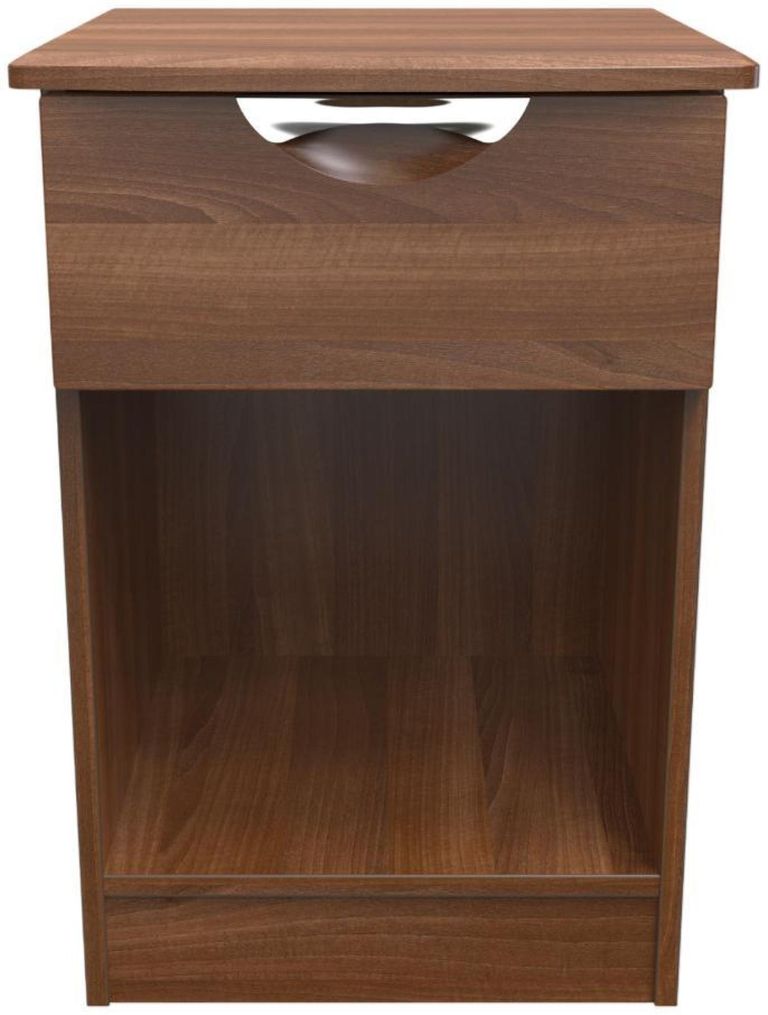 Flora Bedside Cabinet - 1 Drawer - Walnut