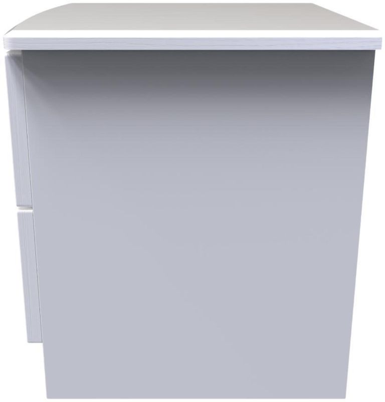 Flora White 2 Drawer Bedside Cabinet