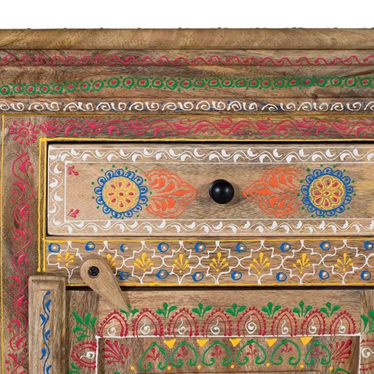 Forli Bedside Cabinet - Mango Wood - Painted - 1 Door