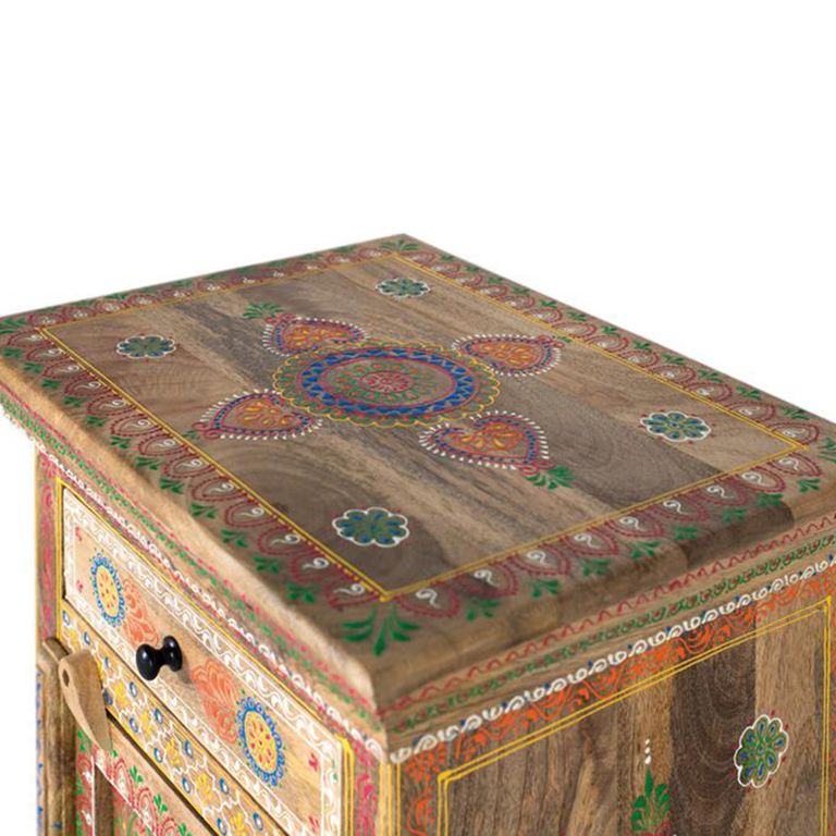 Forli Bedside Cabinet - Mango Wood - Painted - 1 Door