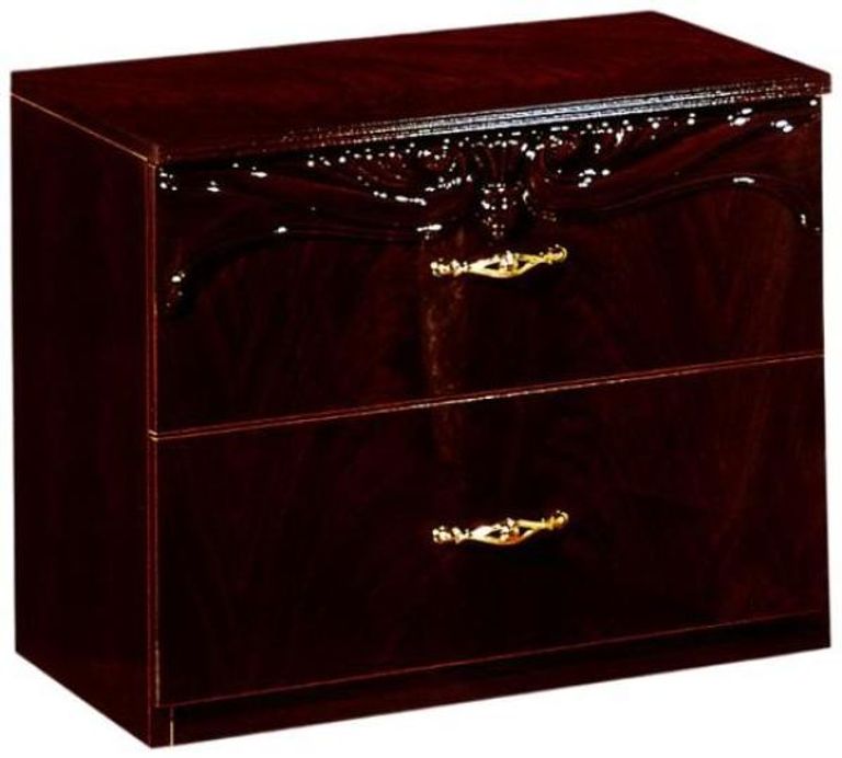 Giada Mahogany Italian 2 Drawer Bedside Cabinet