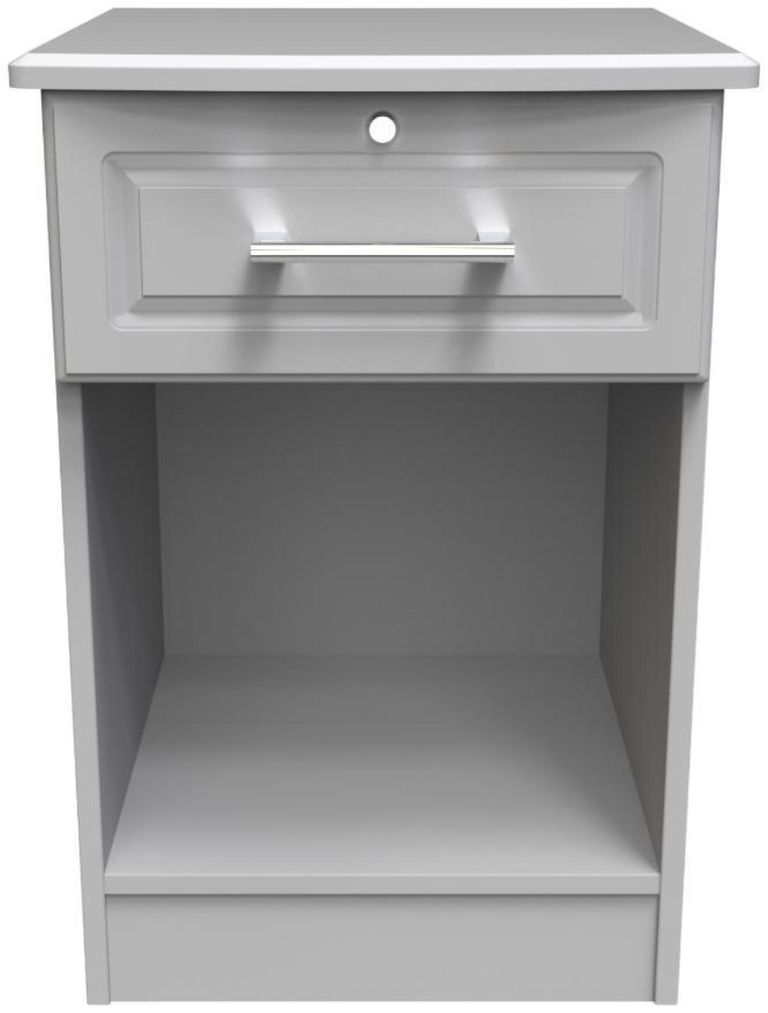 Gina Grey 1 Drawer Bedside Cabinet with Lock