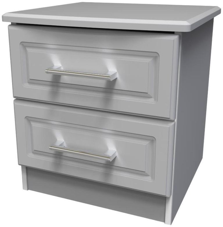 Gina Grey 2 Drawer Bedside Cabinet