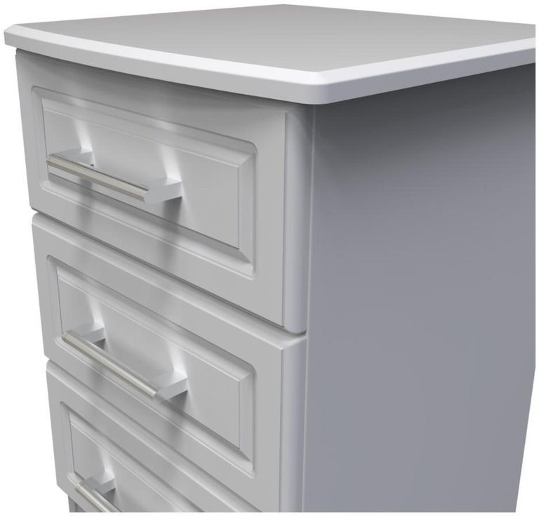Gina Grey 3 Drawer Bedside Cabinet