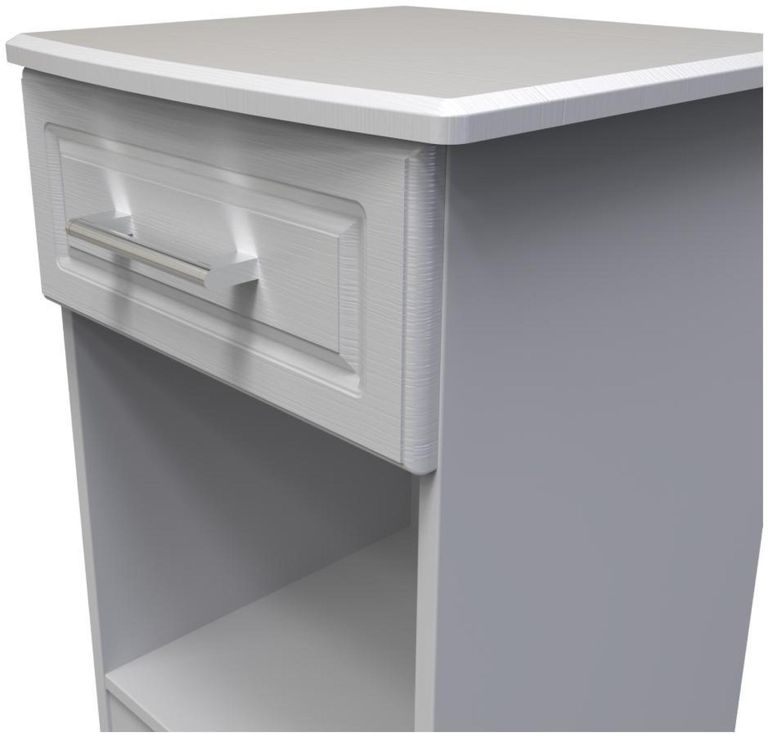 Gina Grey Ash 1 Drawer Bedside Cabinet
