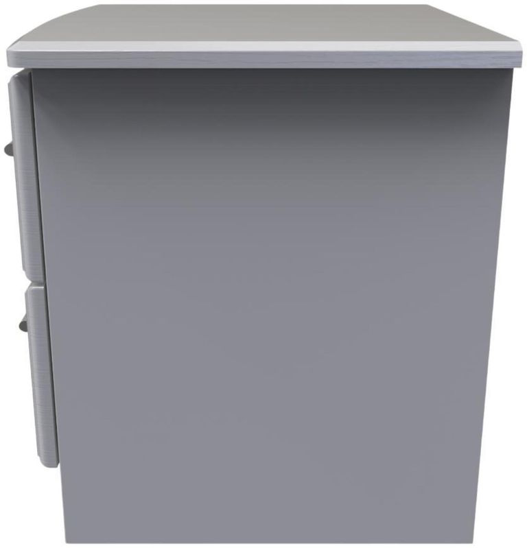 Gina Grey Ash 2 Drawer Bedside Cabinet