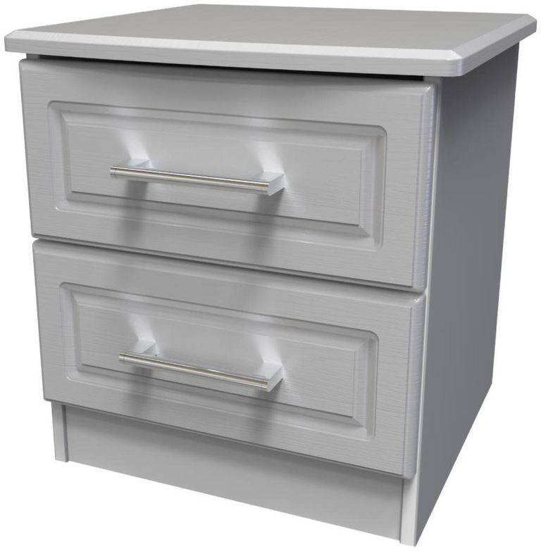 Gina Grey Ash 2 Drawer Bedside Cabinet