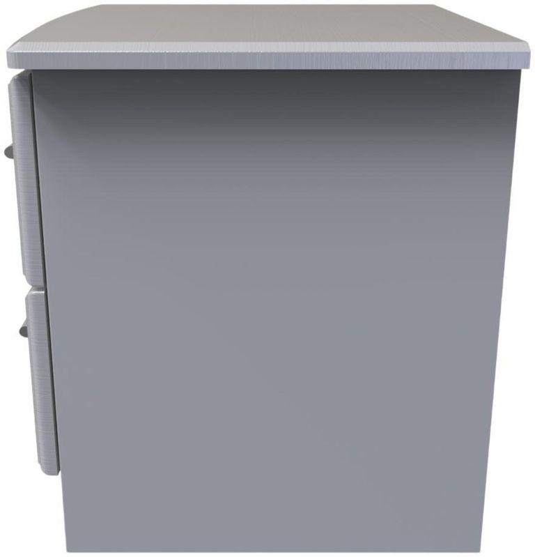 Gina Grey Ash 2 Drawer Bedside Cabinet with Lock