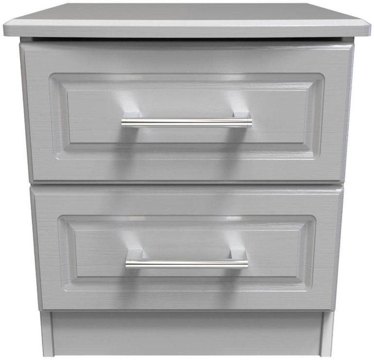 Gina Grey Ash 2 Drawer Bedside Cabinet