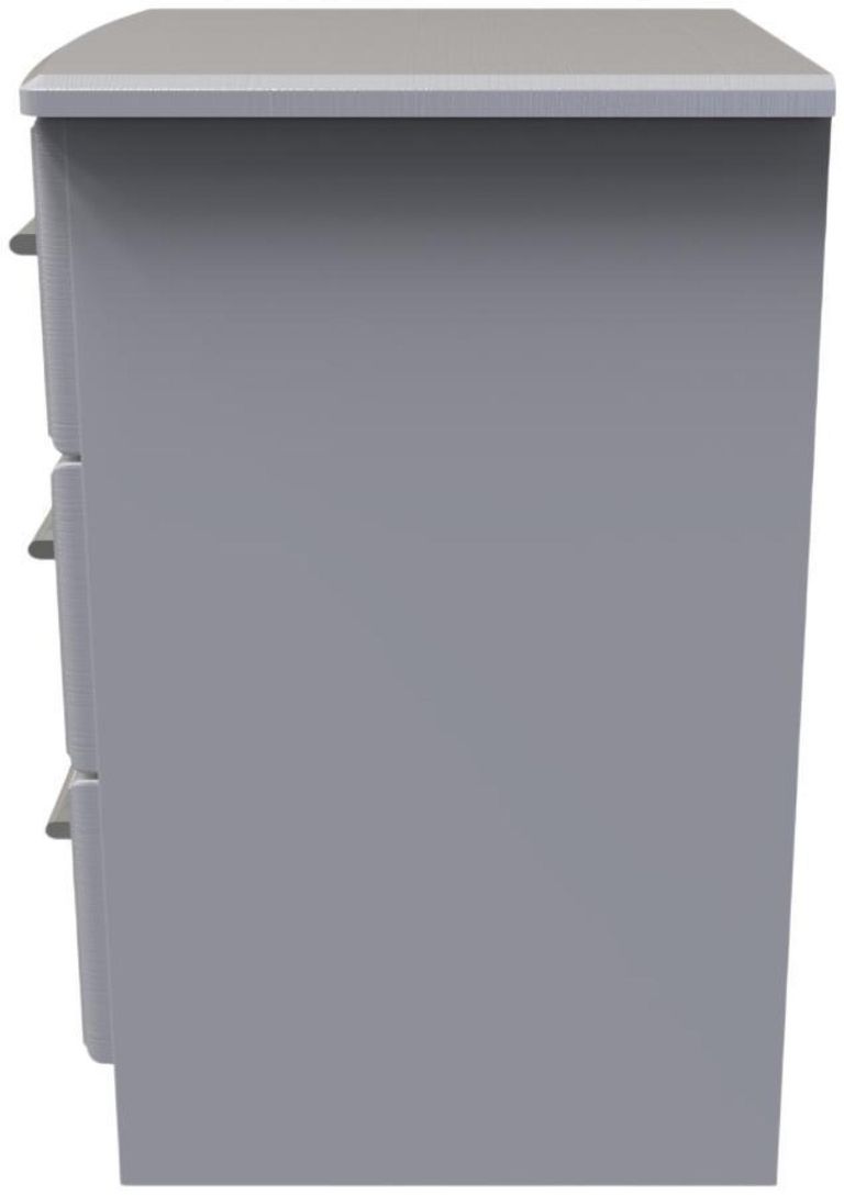 Gina Grey Ash 3 Drawer Bedside Cabinet with Lock