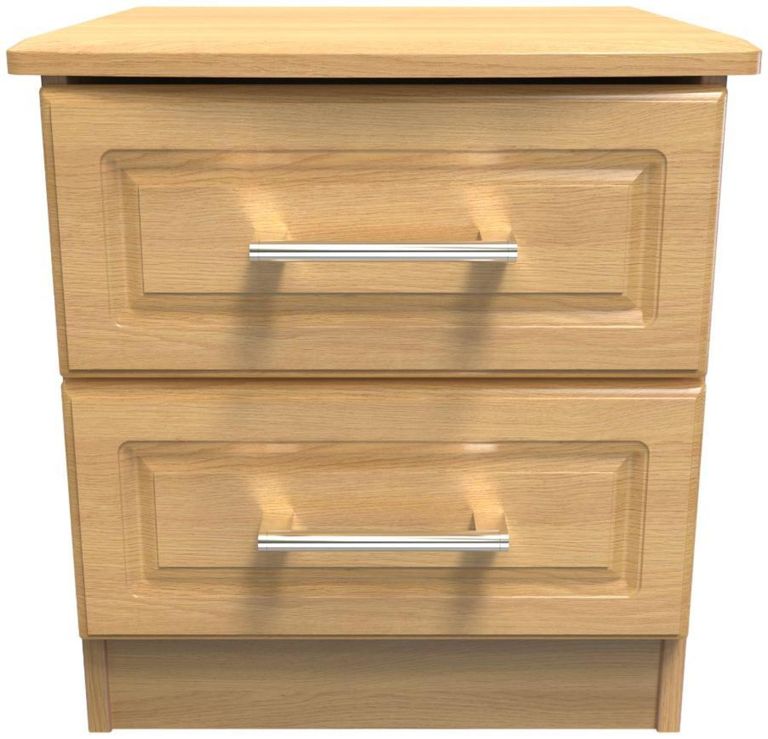 Gina Oak Effect 2 Drawer Bedside Cabinet