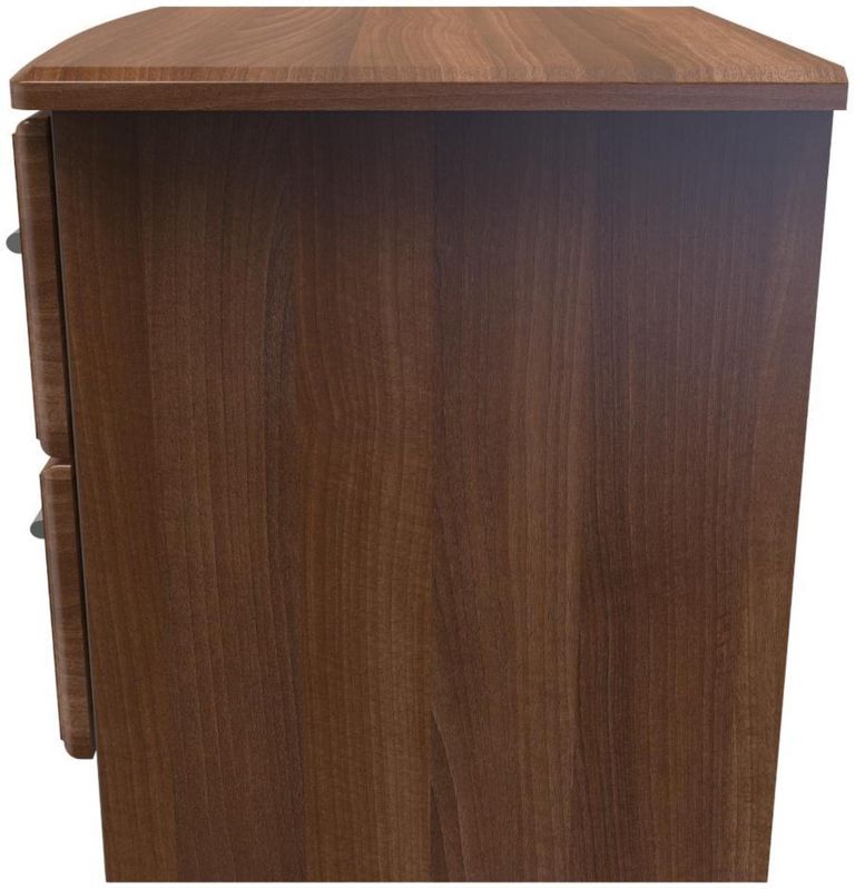 Gina Walnut Effect 2 Drawer Bedside Cabinet