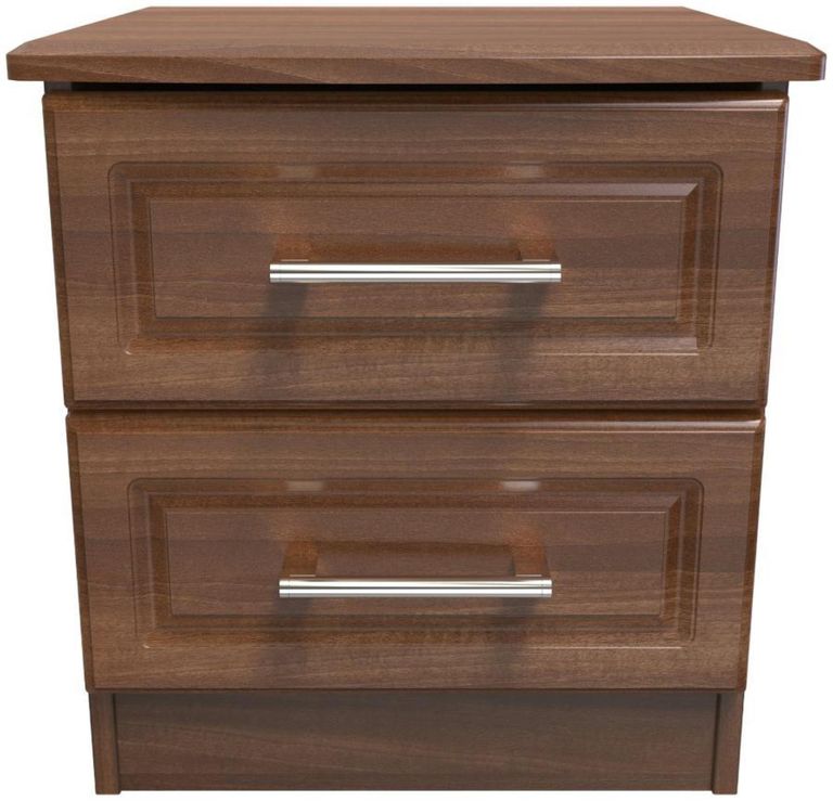 Gina Walnut Effect 2 Drawer Bedside Cabinet