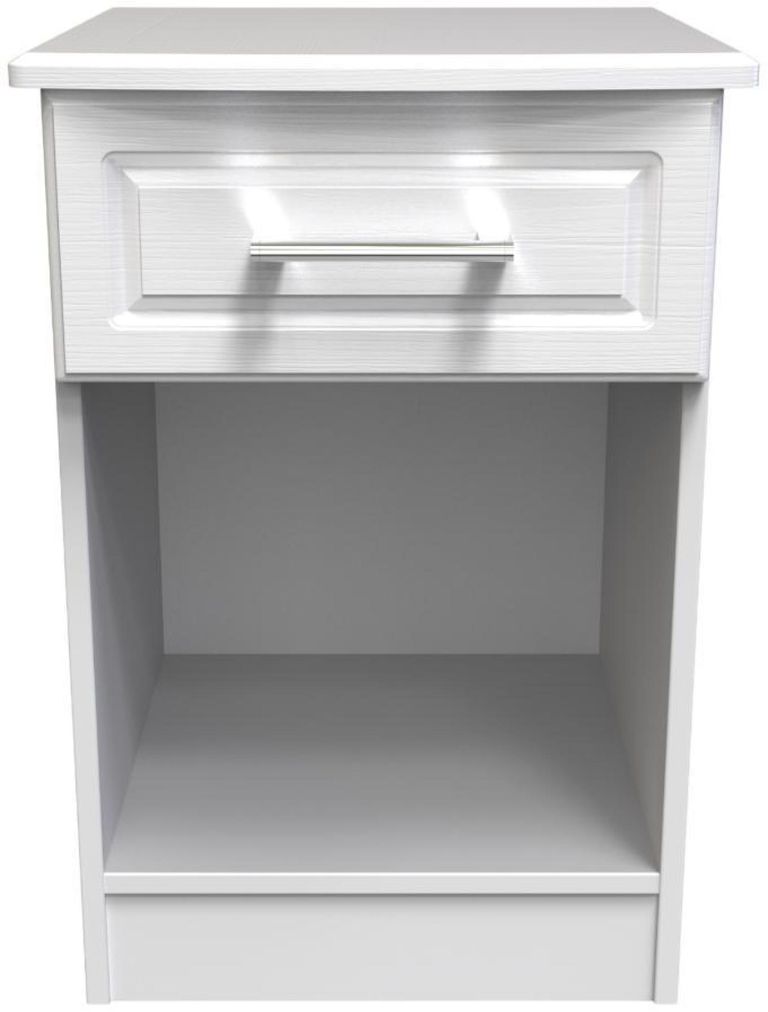 Gina White 1 Drawer Bedside Cabinet