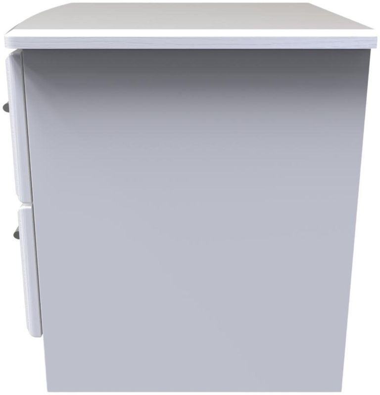 Gina White 2 Drawer Bedside Cabinet