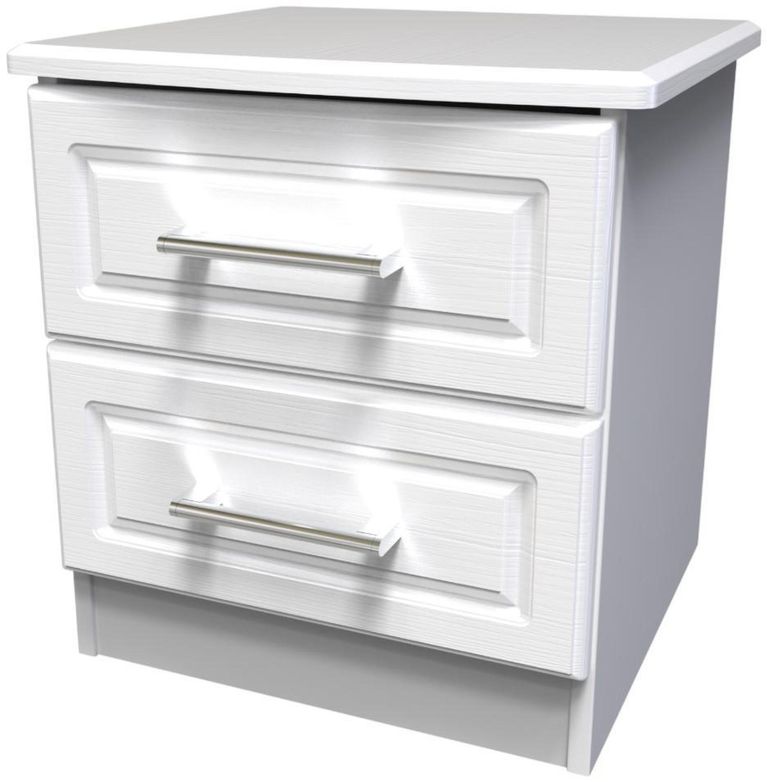 Gina White 2 Drawer Bedside Cabinet