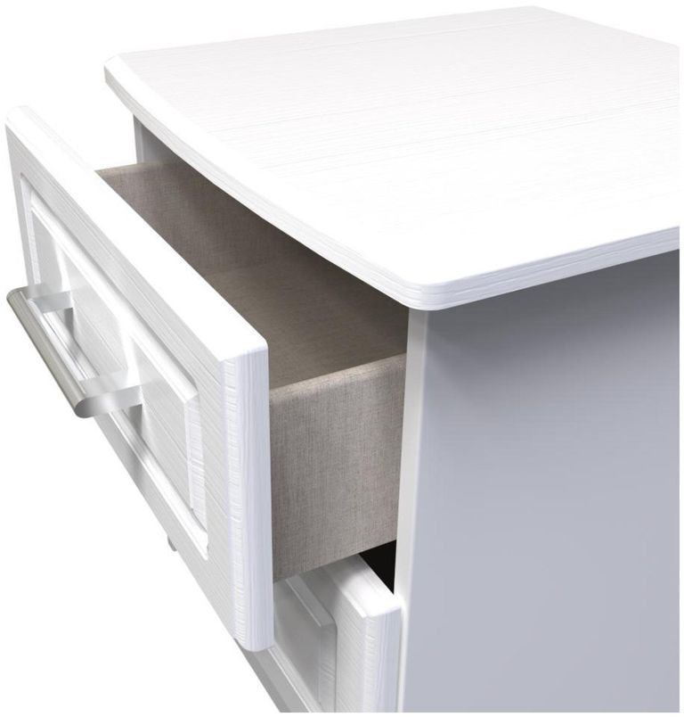 Gina White 2 Drawer Bedside Cabinet