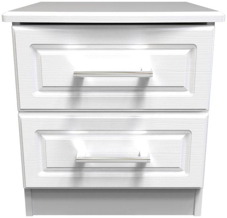 Gina White 2 Drawer Bedside Cabinet