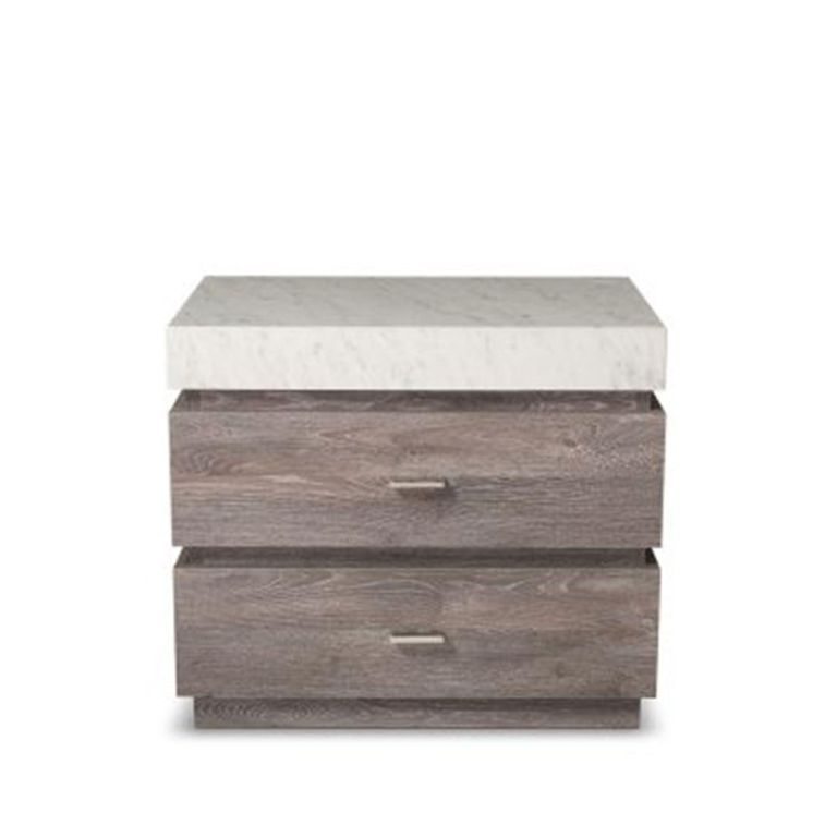 Goya Bedside Cabinet - Marble Top - 2 Drawer - Variation Available