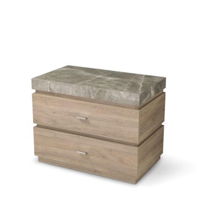 Goya Bedside Cabinet - Marble Top - 2 Drawer - Large - Variation Available