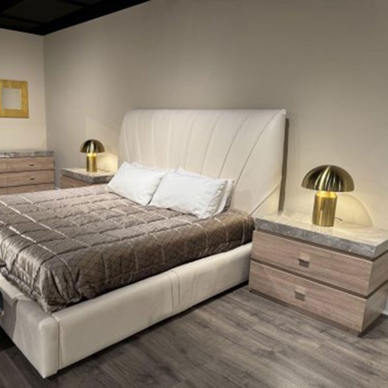 Goya Bedside Cabinet - Marble Top - 2 Drawer - Large - Variation Available