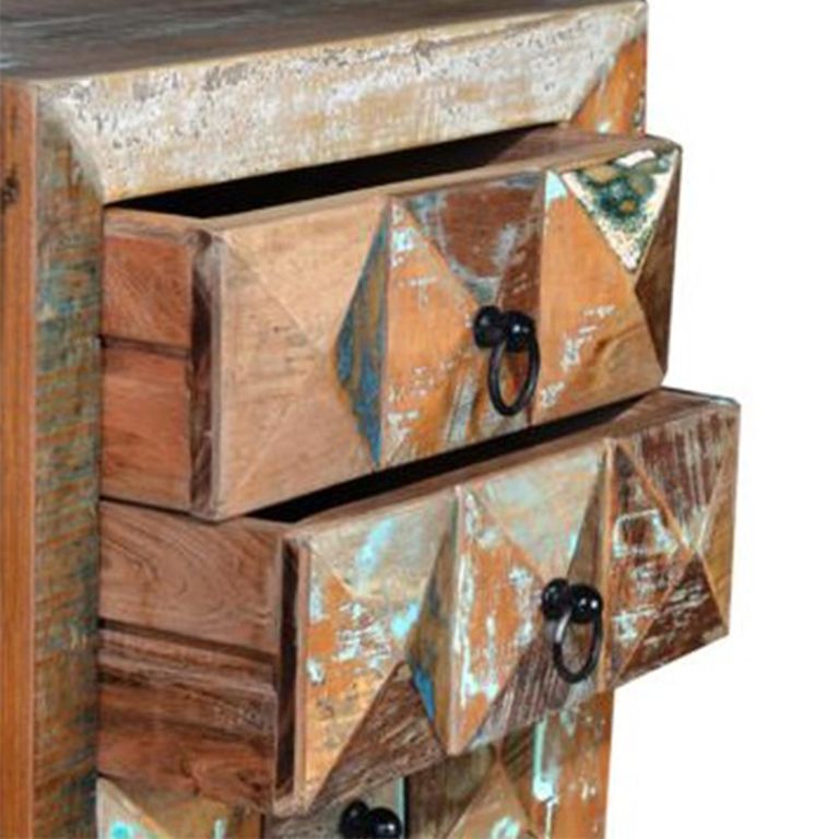 Hasley Bedside Cabinet - Recycled Wood - 3 Drawer