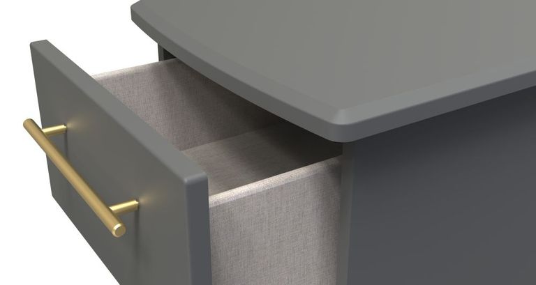 Haworth Grey 3 Drawer Bedside Cabinet