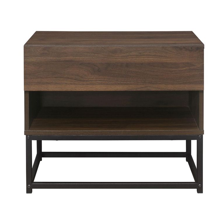 Houston Bedside Cabinet - 1 Drawer - Walnut