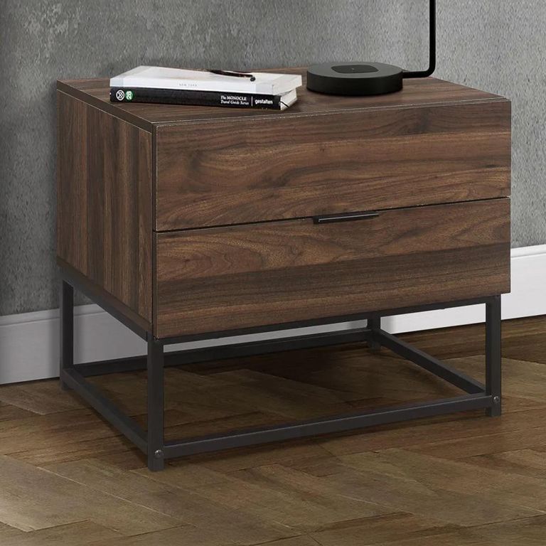 Houston Bedside Cabinet - 2 Drawer - Walnut
