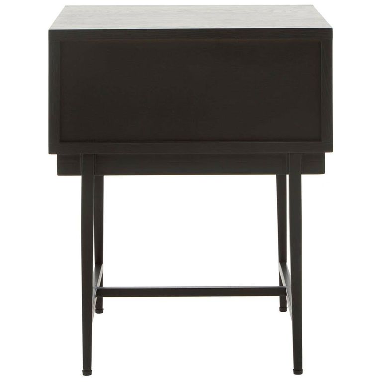 Jakara Bedside Table - 1 Drawer - Square - Black Wood