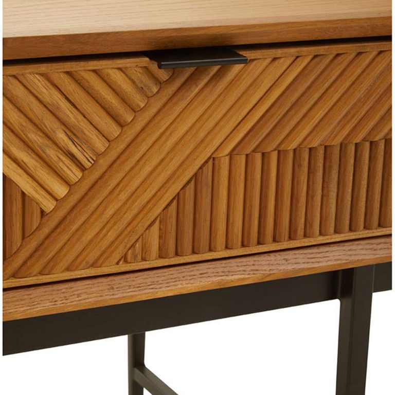 Jakara Bedside Table - 1 Drawer - Square - Natural Wood