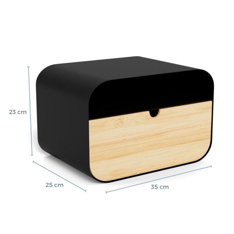 Joliet Bedside Table - 1 Drawer - Wall Mounted - Floating - Matt Black