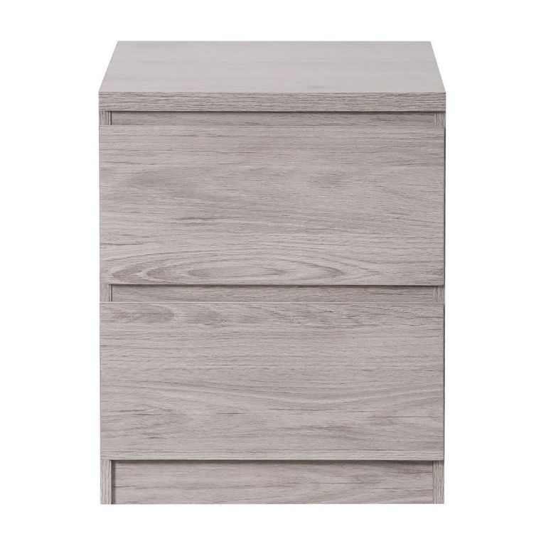 Jupiter Grey Oak Bedside Cabinet - 2 Drawer