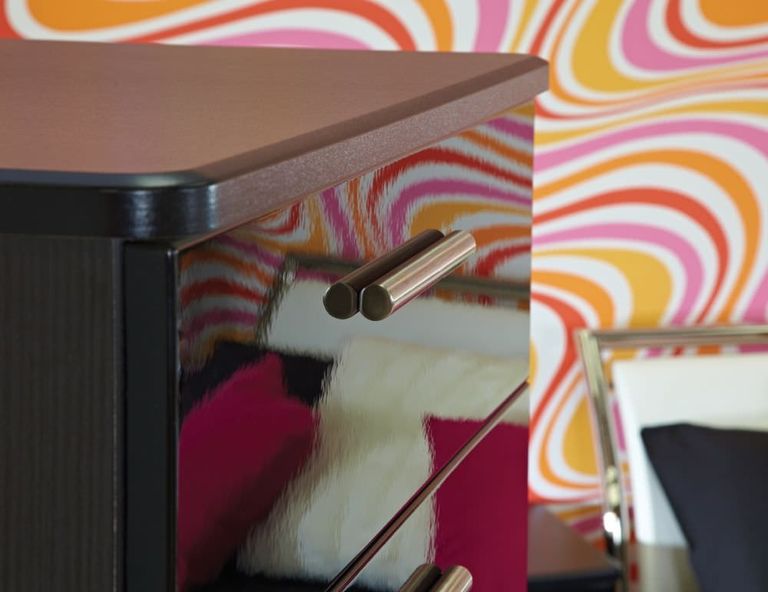 Knightsbridge Black Gloss 3 Drawer Bedside Cabinet