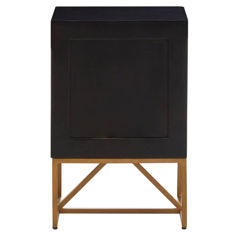 Kochi Bedside Table - 3 Drawer - Black Mango Wood