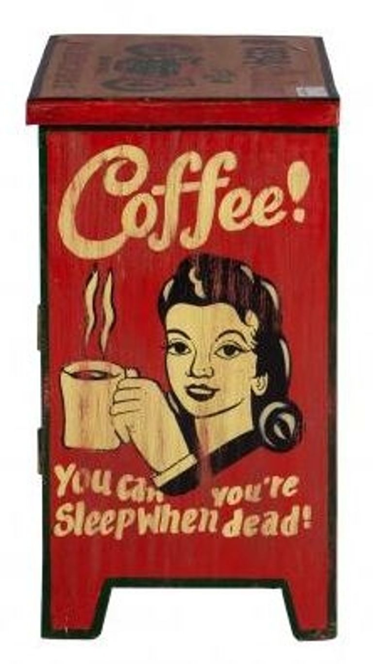 Kufri Hand Painted Vintage 1 Door Bedside Cabinet