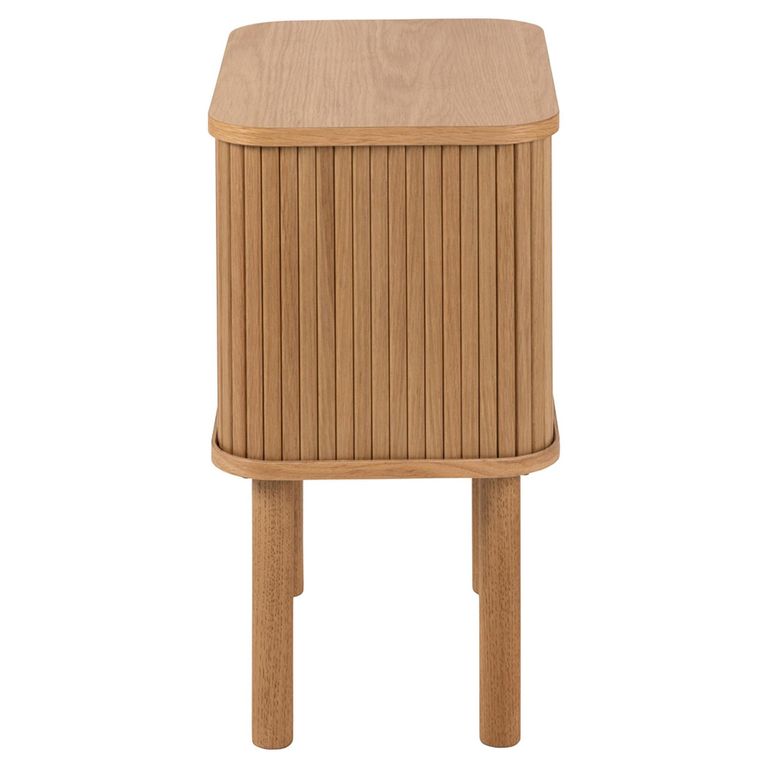 Langley Bedside Table - 2 Door - Fluted - Oak