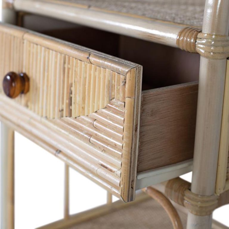 Lazlar Bedside Table - Natural Rattan - 1 Drawer
