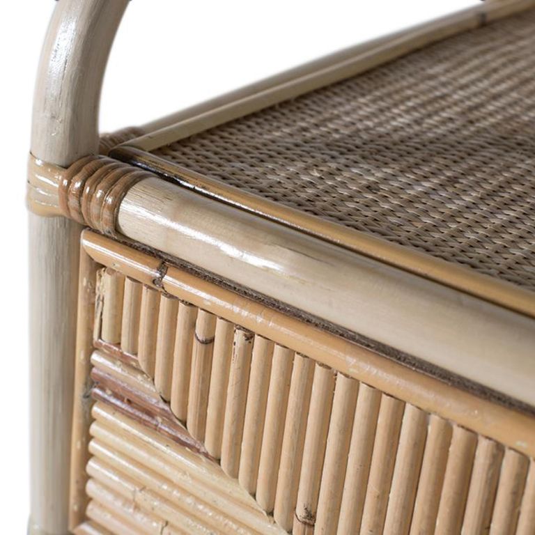 Lazlar Bedside Table - Natural Rattan - 1 Drawer