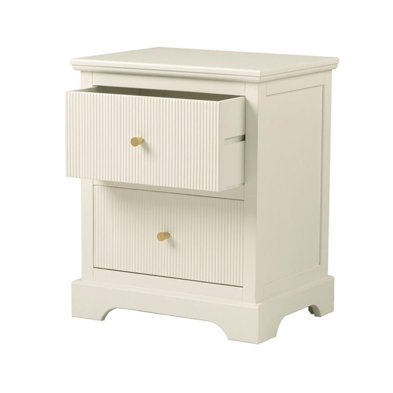 Lindon Bedside Cabinet - 2 Drawer - Frosty White