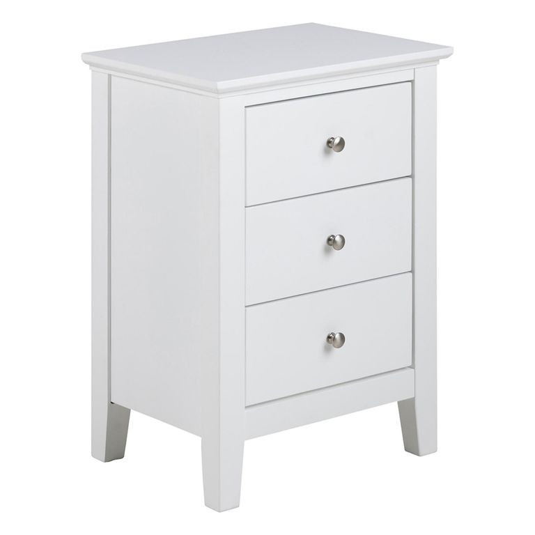 Lipan Bedside Cabinet - 3 Drawer - White