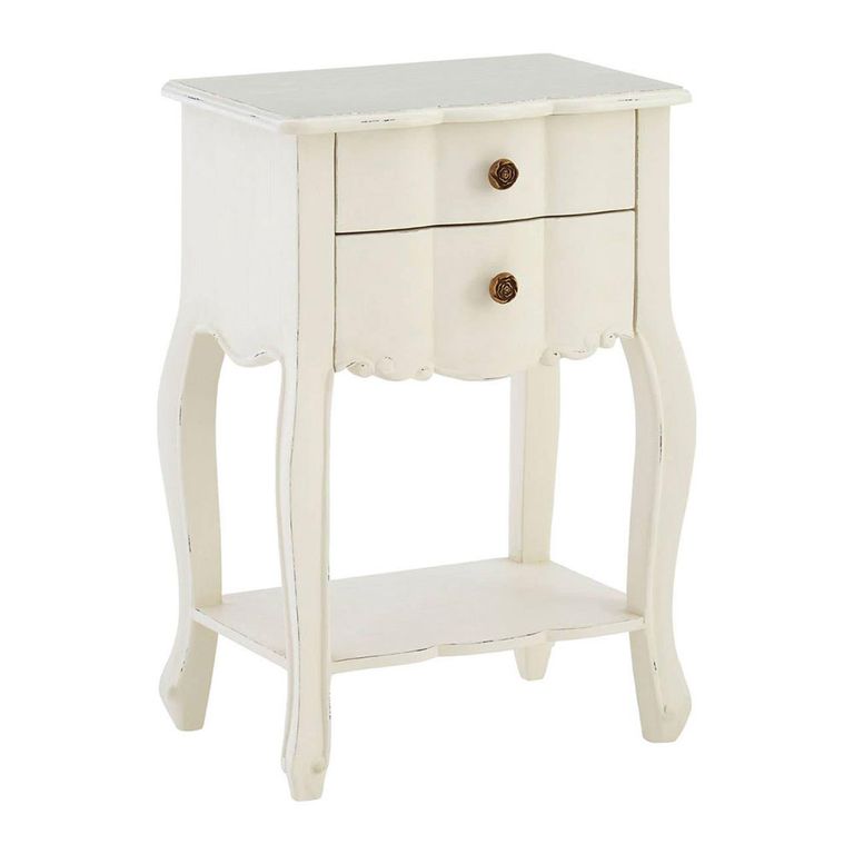 Loire Bedside Table - 2 Drawer - White