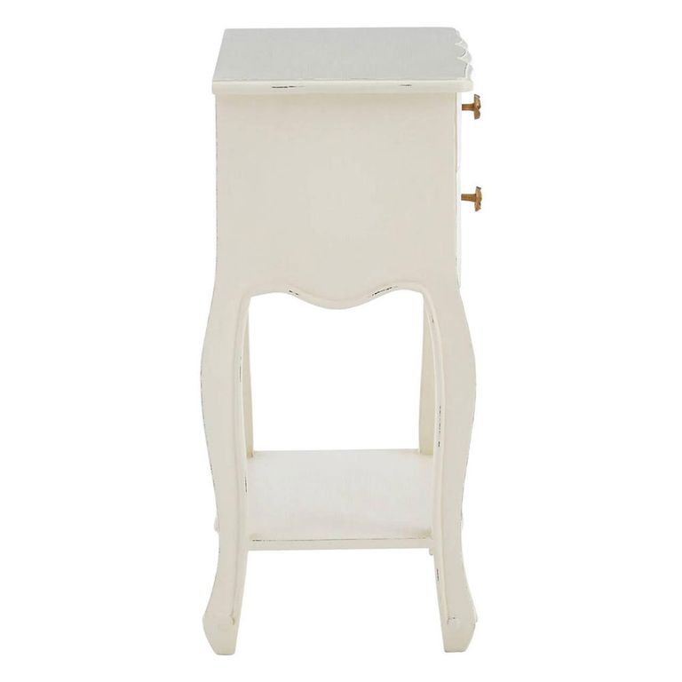 Loire Bedside Table - 2 Drawer - White