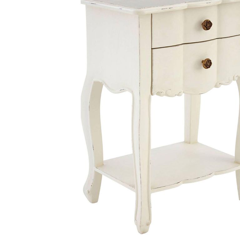 Loire Bedside Table - 2 Drawer - White