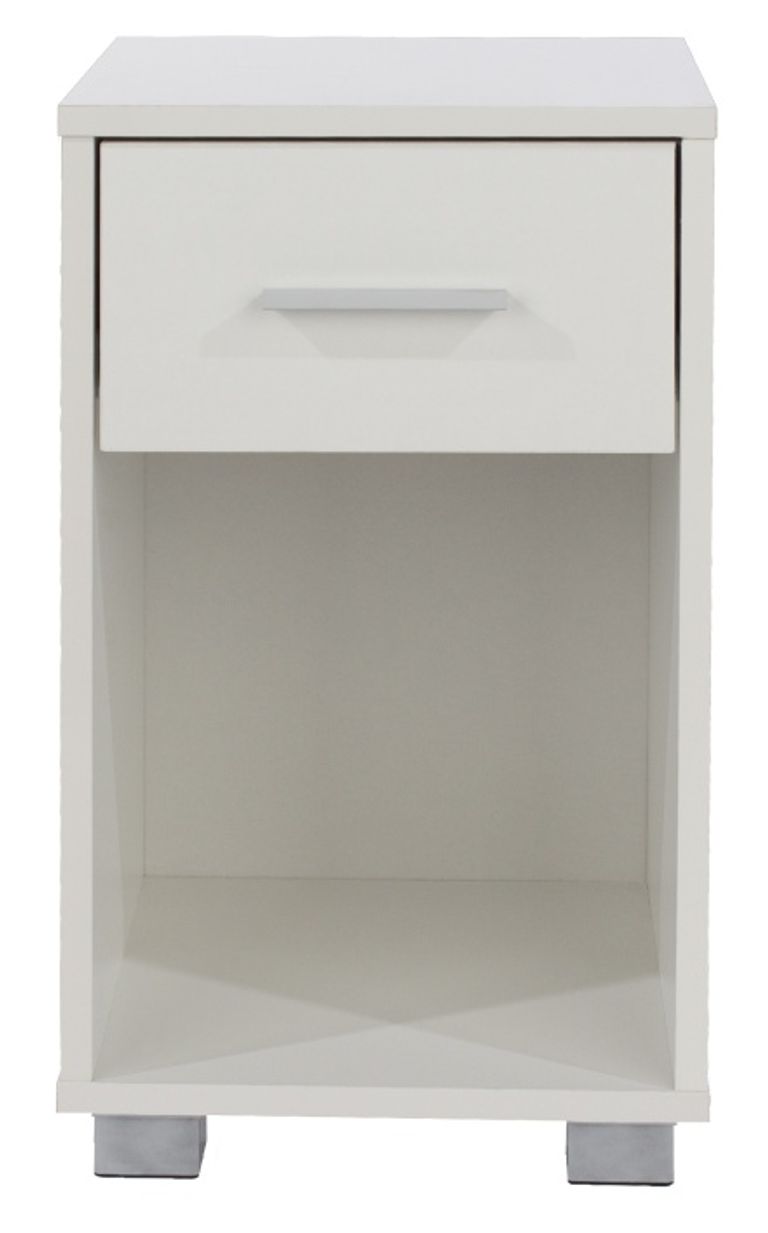 Lido White 1 Drawer Bedside Cabinet