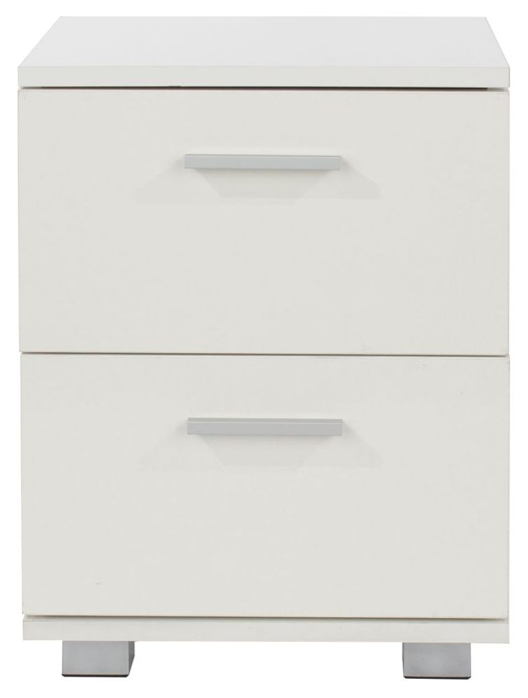 Lido White 2 Drawer Bedside Cabinet