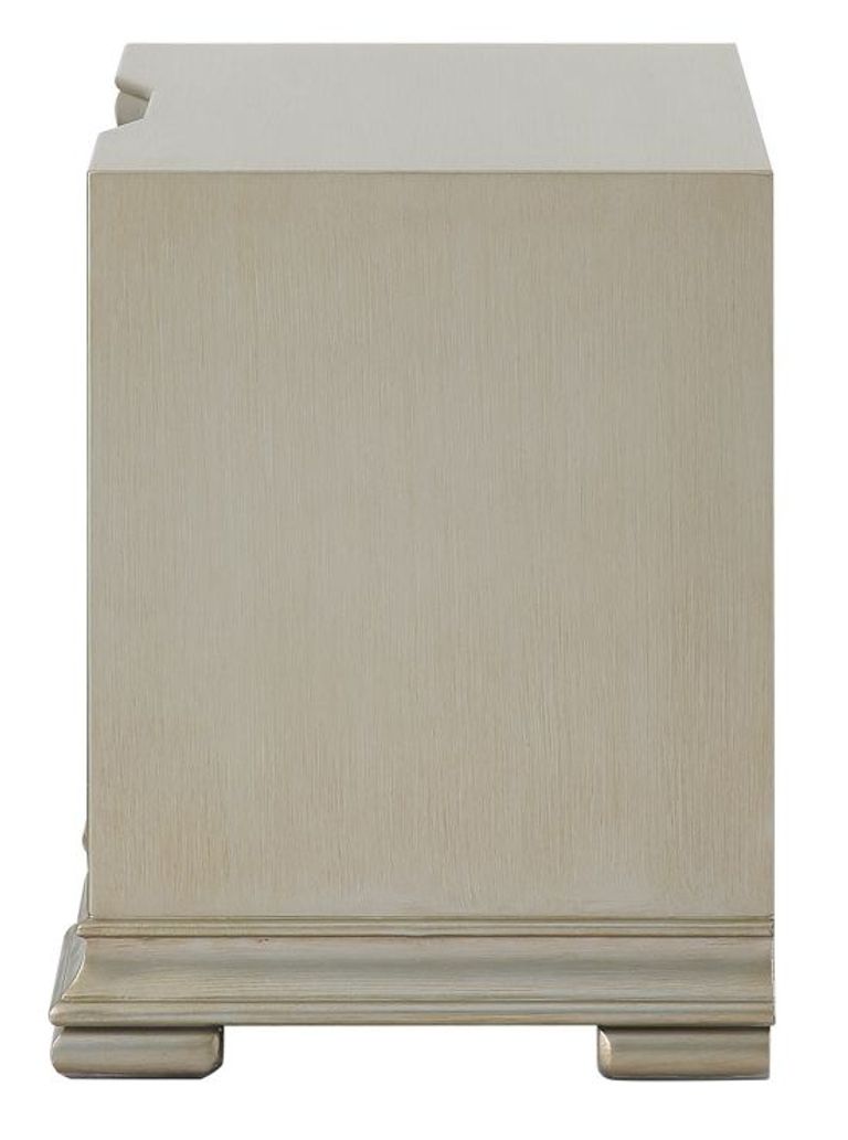 Lucca Bedside Cabinet - 2 Drawer - Mirrored - Champagne