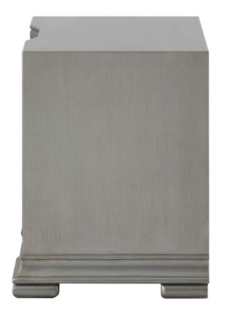 Lucca Bedside Cabinet - 2 Drawer - Mirrored - Grey