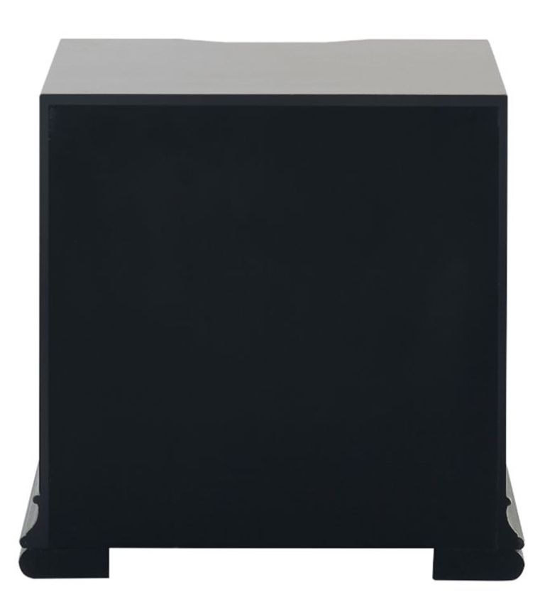 Lucca Bedside Cabinet - 2 Drawer - Mirrored - Grey